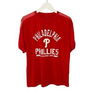 Vintage Philadelphia Phillies performance red short sleeve t-shirt - L